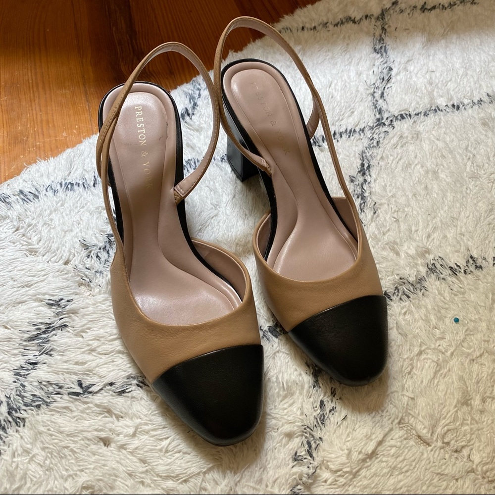 Preston & York Ines Black & Nude Chanel Style Pump